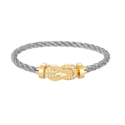 [Echo Fine ]CHANCE LARGE 8 FIGURE BUCKLE HALF DIAMOND BRACELET GOLD