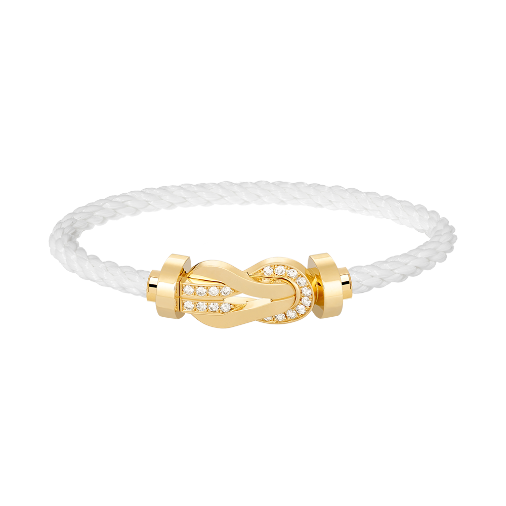 [Echo Fine ]CHANCE LARGE 8 FIGURE BUCKLE HALF DIAMOND BRACELET GOLD