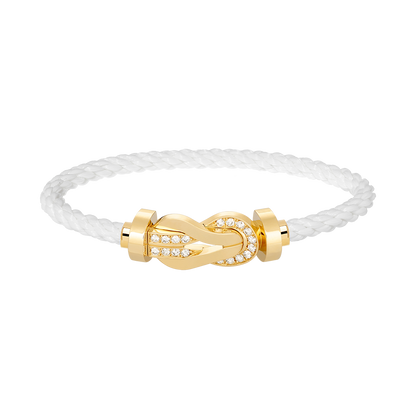 [Echo Fine ]CHANCE LARGE 8 FIGURE BUCKLE HALF DIAMOND BRACELET GOLD