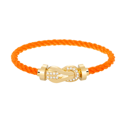 [Echo Fine ]CHANCE LARGE 8 FIGURE BUCKLE HALF DIAMOND BRACELET GOLD
