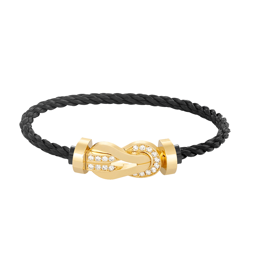 [Echo Fine ]CHANCE LARGE 8 FIGURE BUCKLE HALF DIAMOND BRACELET GOLD