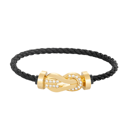 [Echo Fine ]CHANCE LARGE 8 FIGURE BUCKLE HALF DIAMOND BRACELET GOLD