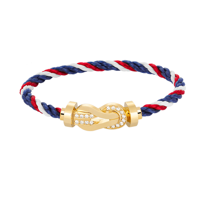 [Echo Fine ]CHANCE LARGE 8 FIGURE BUCKLE HALF DIAMOND BRACELET GOLD