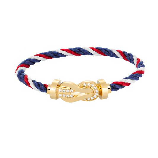 [Echo Fine ]CHANCE LARGE 8 FIGURE BUCKLE HALF DIAMOND BRACELET GOLD