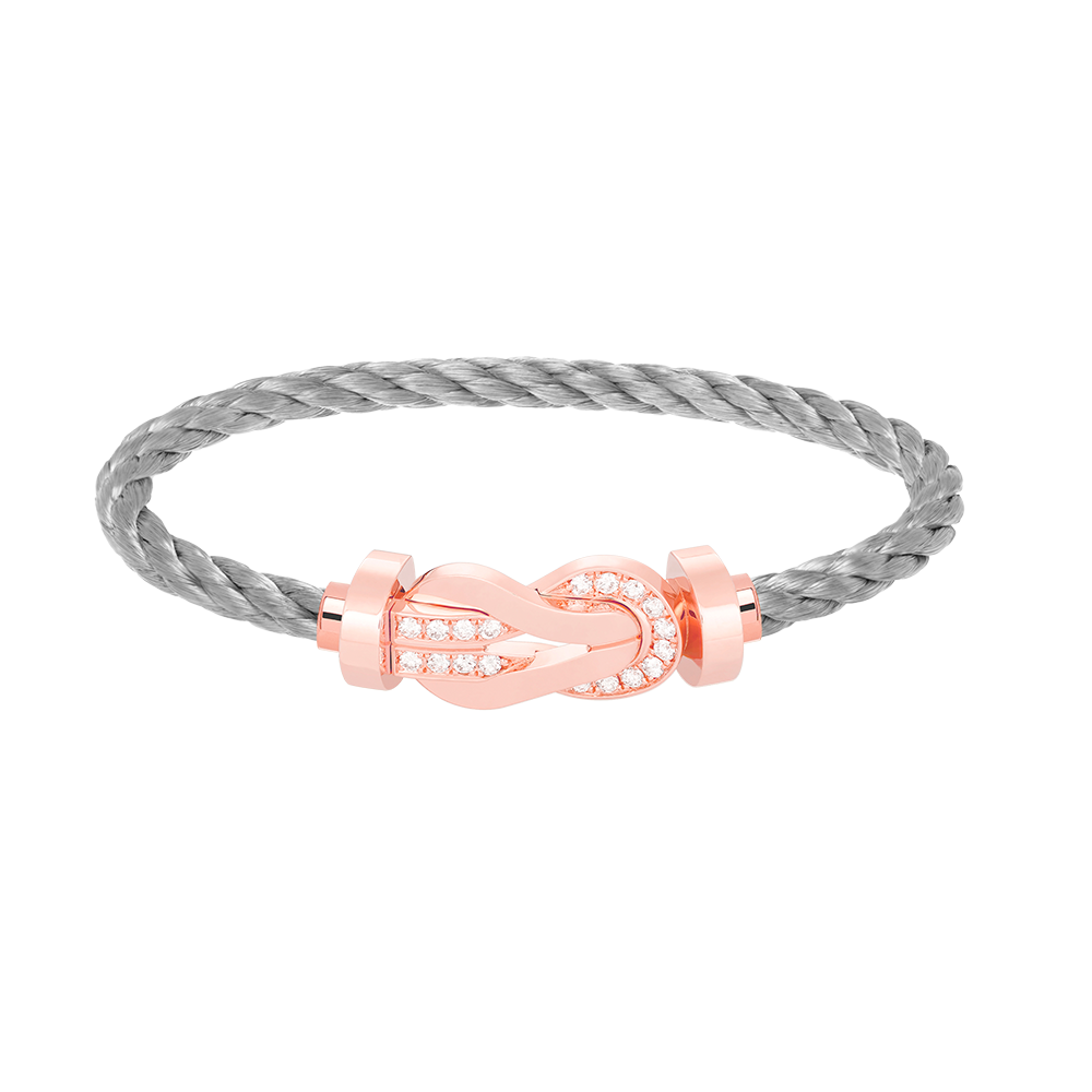 [Echo Fine ]CHANCE LARGE 8 FIGURE BUCKLE HALF DIAMOND BRACELET ROSE GOLD