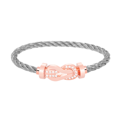 [Echo Fine ]CHANCE LARGE 8 FIGURE BUCKLE HALF DIAMOND BRACELET ROSE GOLD