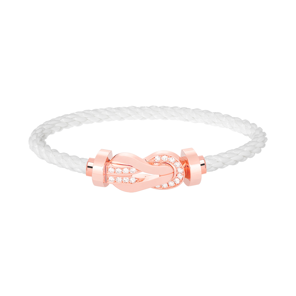 [Echo Fine ]CHANCE LARGE 8 FIGURE BUCKLE HALF DIAMOND BRACELET ROSE GOLD