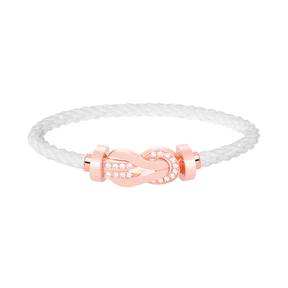 [Echo Fine ]CHANCE LARGE 8 FIGURE BUCKLE HALF DIAMOND BRACELET ROSE GOLD