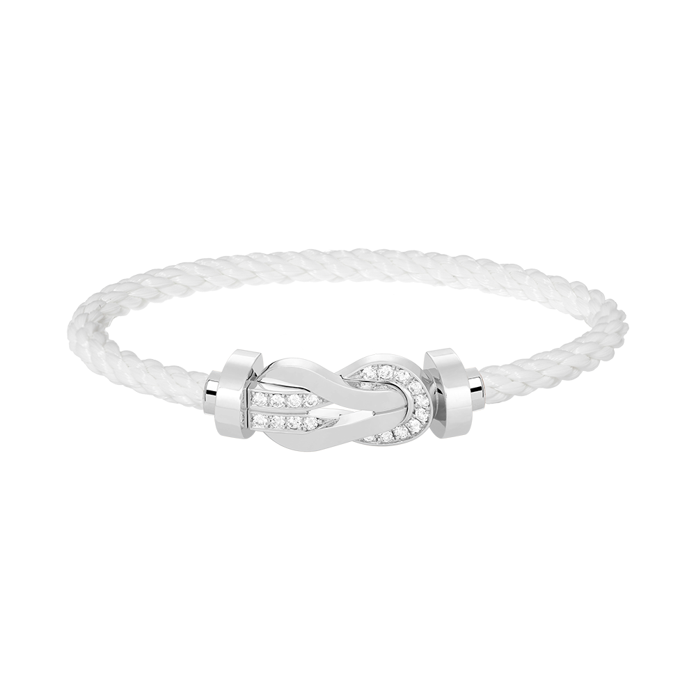 [Echo Fine ]CHANCE LARGE 8 FIGURE BUCKLE HALF DIAMOND BRACELET SILVER