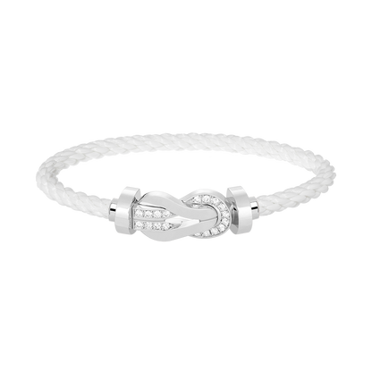 [Echo Fine ]CHANCE LARGE 8 FIGURE BUCKLE HALF DIAMOND BRACELET SILVER