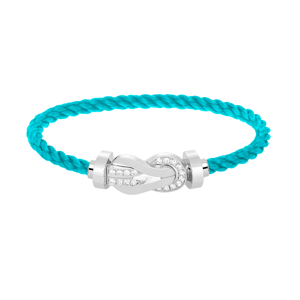 [Echo Fine ]CHANCE LARGE 8 FIGURE BUCKLE HALF DIAMOND BRACELET SILVER