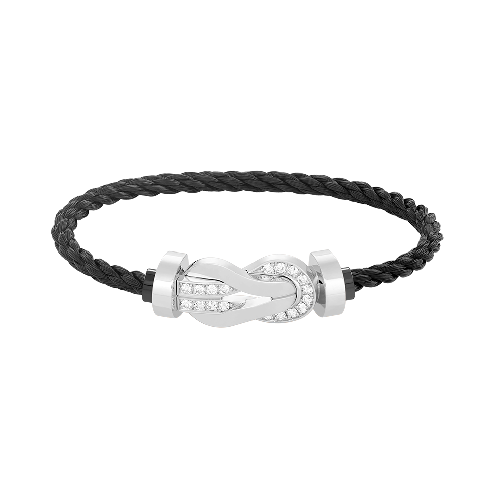 [Echo Fine ]CHANCE LARGE 8 FIGURE BUCKLE HALF DIAMOND BRACELET SILVER