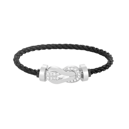 [Echo Fine ]CHANCE LARGE 8 FIGURE BUCKLE HALF DIAMOND BRACELET SILVER