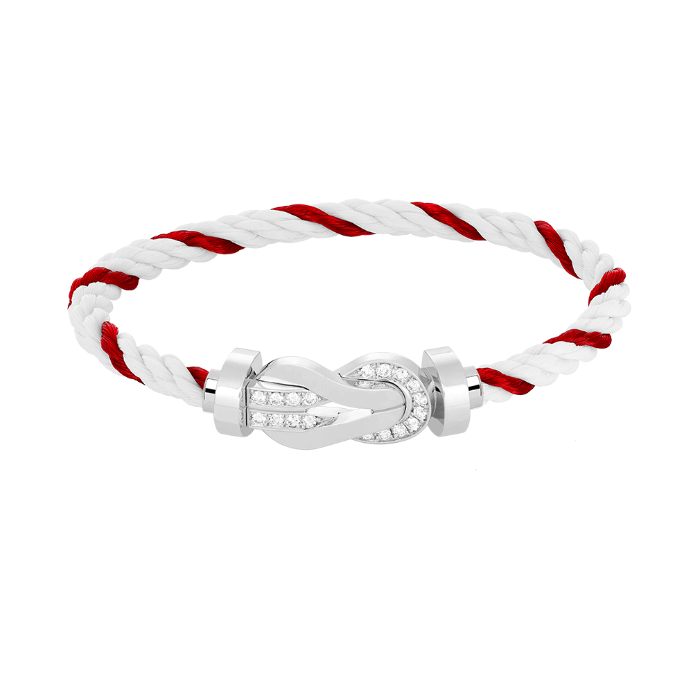 [Echo Fine ]CHANCE LARGE 8 FIGURE BUCKLE HALF DIAMOND BRACELET SILVER
