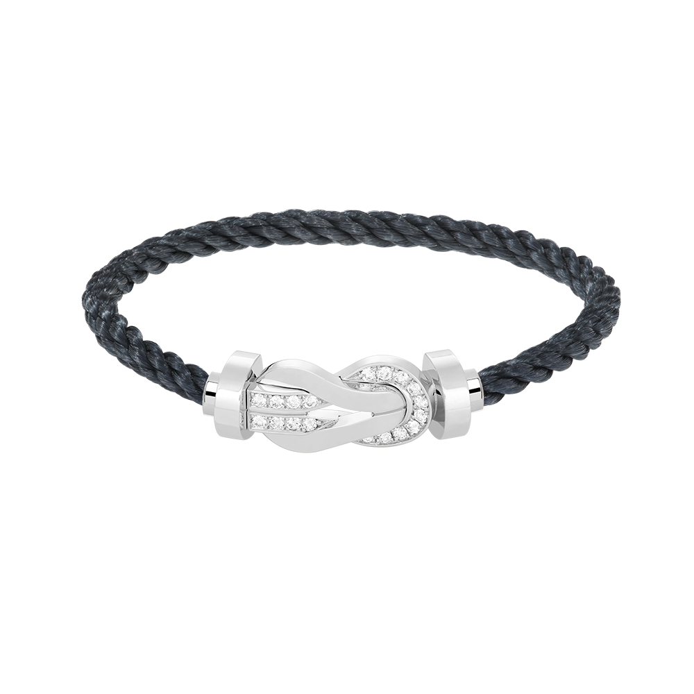 [Echo Fine ]CHANCE LARGE 8 FIGURE BUCKLE HALF DIAMOND BRACELET SILVER
