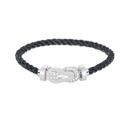 [Echo Fine ]CHANCE LARGE 8 FIGURE BUCKLE HALF DIAMOND BRACELET SILVER