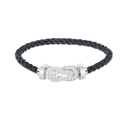 [Echo Fine ]CHANCE LARGE 8 FIGURE BUCKLE HALF DIAMOND BRACELET SILVER