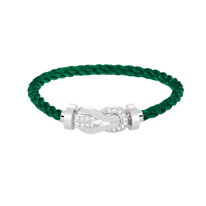 [Echo Fine ]CHANCE LARGE 8 FIGURE BUCKLE HALF DIAMOND BRACELET SILVER