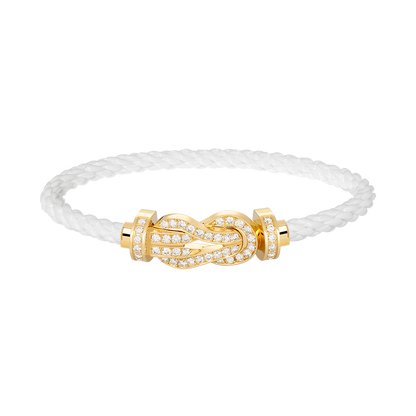 [Echo Fine ]CHANCE LARGE 8 FIGURE BUCKLE FULLDIAMOND BRACELET GOLD