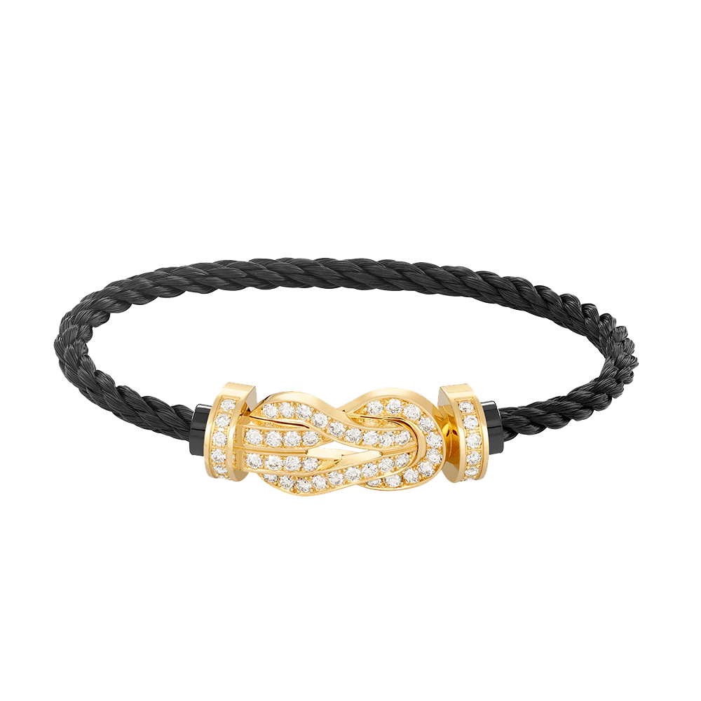 [Echo Fine ]CHANCE LARGE 8 FIGURE BUCKLE FULLDIAMOND BRACELET GOLD
