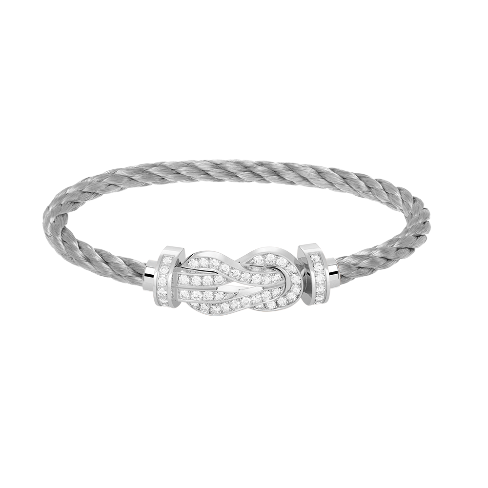 [Echo Fine ]CHANCE LARGE 8 FIGURE BUCKLE FULL DIAMOND BRACELET SILVER