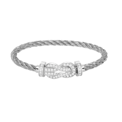 [Echo Fine ]CHANCE LARGE 8 FIGURE BUCKLE FULL DIAMOND BRACELET SILVER