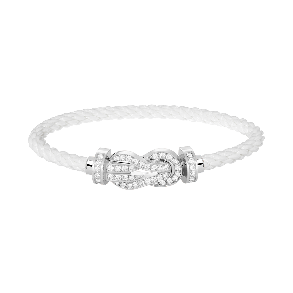 [Echo Fine ]CHANCE LARGE 8 FIGURE BUCKLE FULL DIAMOND BRACELET SILVER