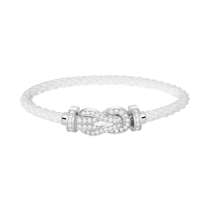 [Echo Fine ]CHANCE LARGE 8 FIGURE BUCKLE FULL DIAMOND BRACELET SILVER