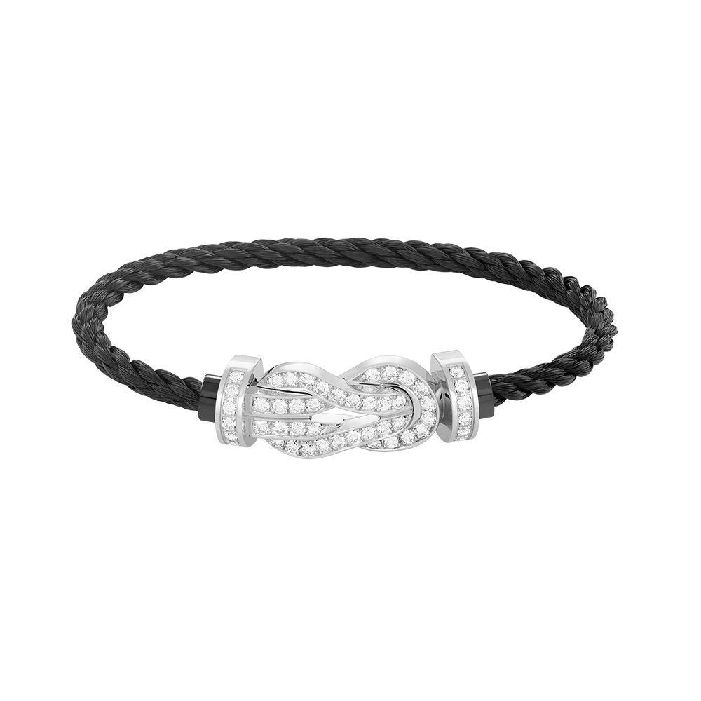 [Echo Fine ]CHANCE LARGE 8 FIGURE BUCKLE FULL DIAMOND BRACELET SILVER