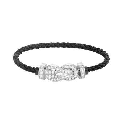 [Echo Fine ]CHANCE LARGE 8 FIGURE BUCKLE FULL DIAMOND BRACELET SILVER