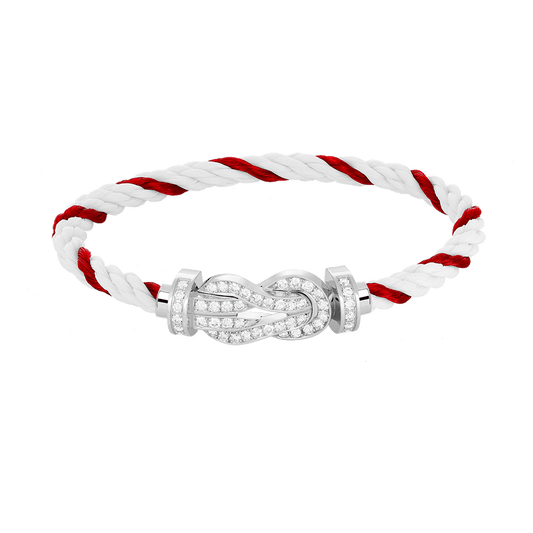 [Echo Fine ]CHANCE LARGE 8 FIGURE BUCKLE FULL DIAMOND BRACELET SILVER