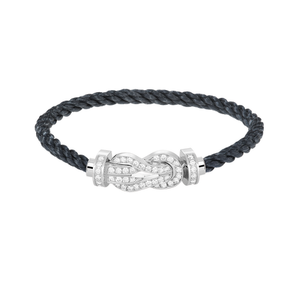 [Echo Fine ]CHANCE LARGE 8 FIGURE BUCKLE FULL DIAMOND BRACELET SILVER