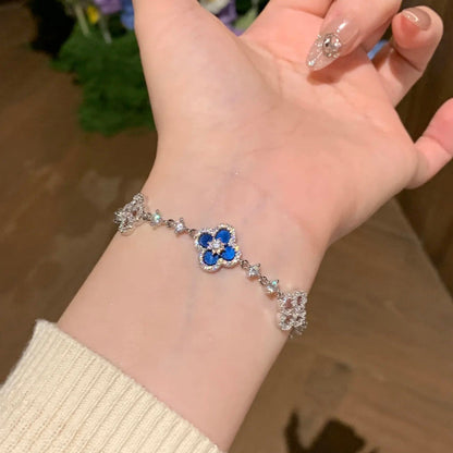 [Echo Fine ]CLOVER 5 MOTIF PINK BLUE RED WHITE BRACELET