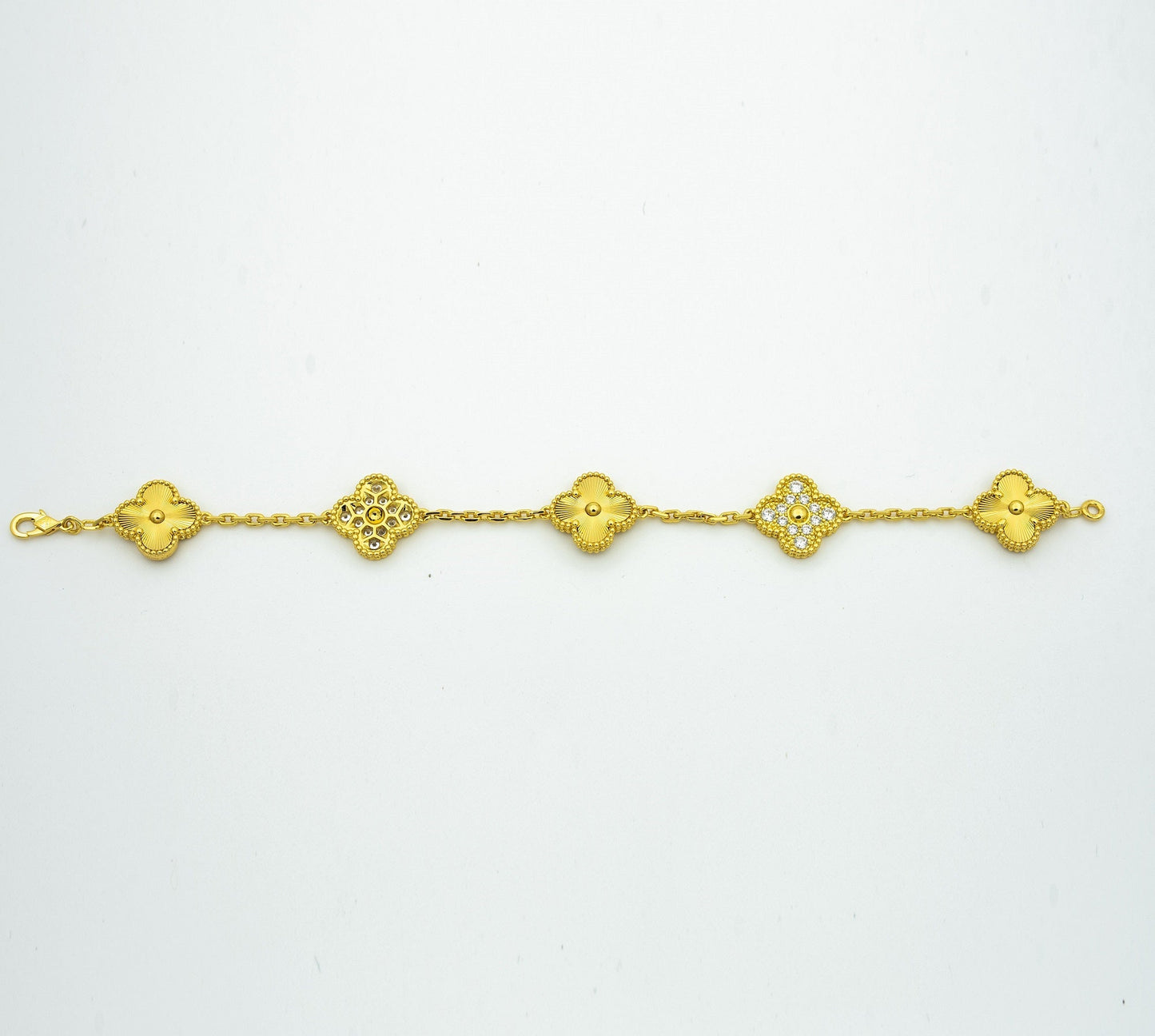 [Echo Fine ]CLOVER BRACELET 5 MOTIFS GOLD DIAMOND