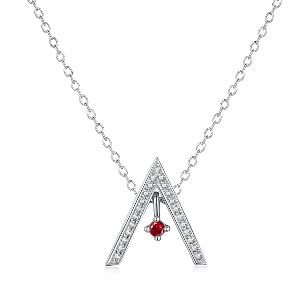 [Echo Fine ]Sparkling "A" Shape Necklace