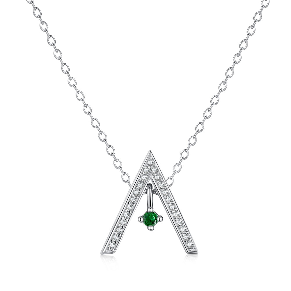 [Echo Fine ]Sparkling "A" Shape Necklace