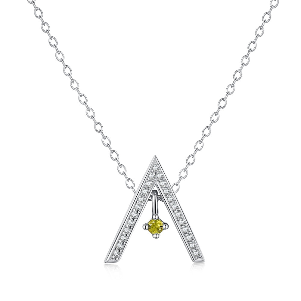 [Echo Fine ]Sparkling "A" Shape Necklace