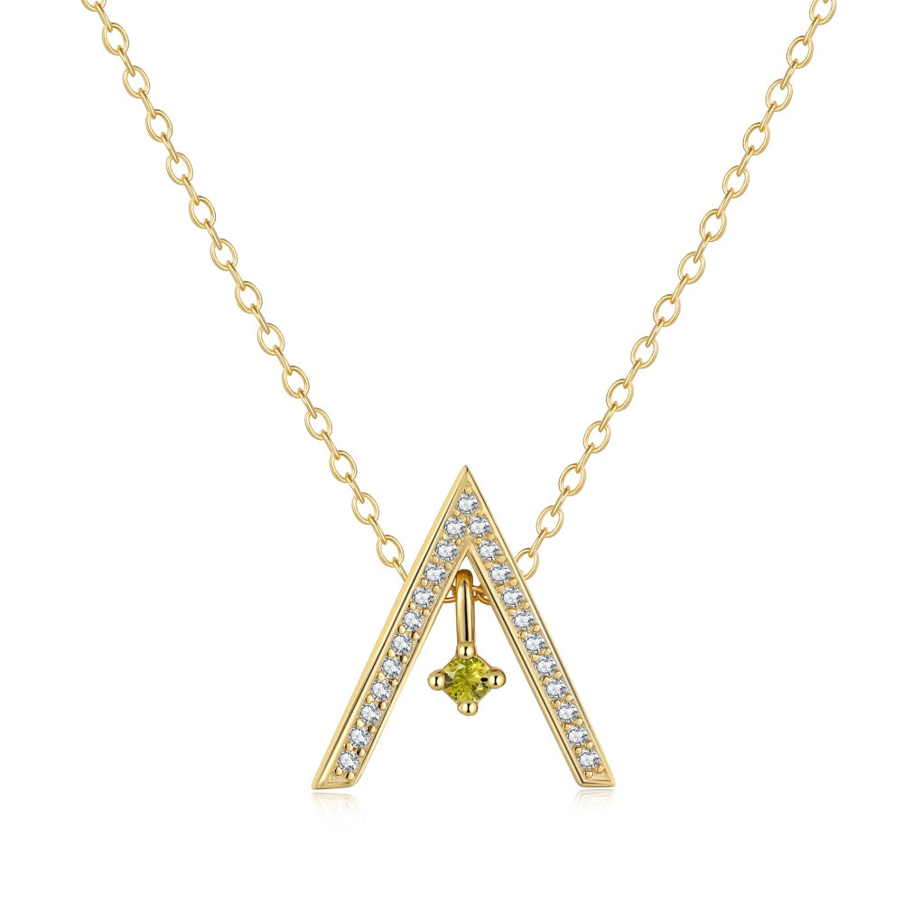 [Echo Fine ]Sparkling "A" Shape Necklace