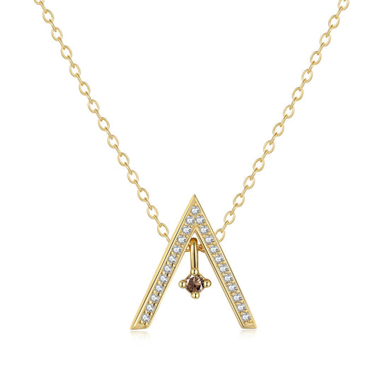 [Echo Fine ]Sparkling "A" Shape Necklace