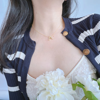 [Echo Fine ]Sparkling "A" Shape Necklace