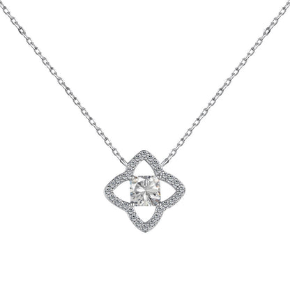 [Echo Fine ]Exquisite Flower Shape Princess Cut Necklace