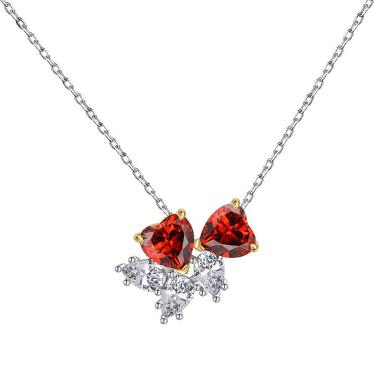 [Echo Fine ]Dainty Red Heart Necklace