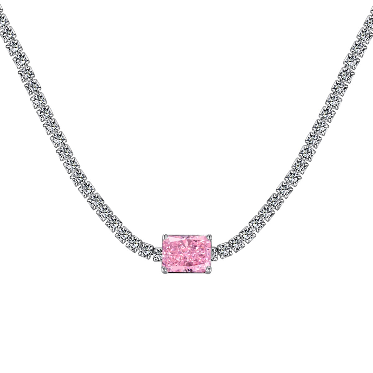 [Echo Fine ]2.0 carat Ornate Emerald Cut Necklace