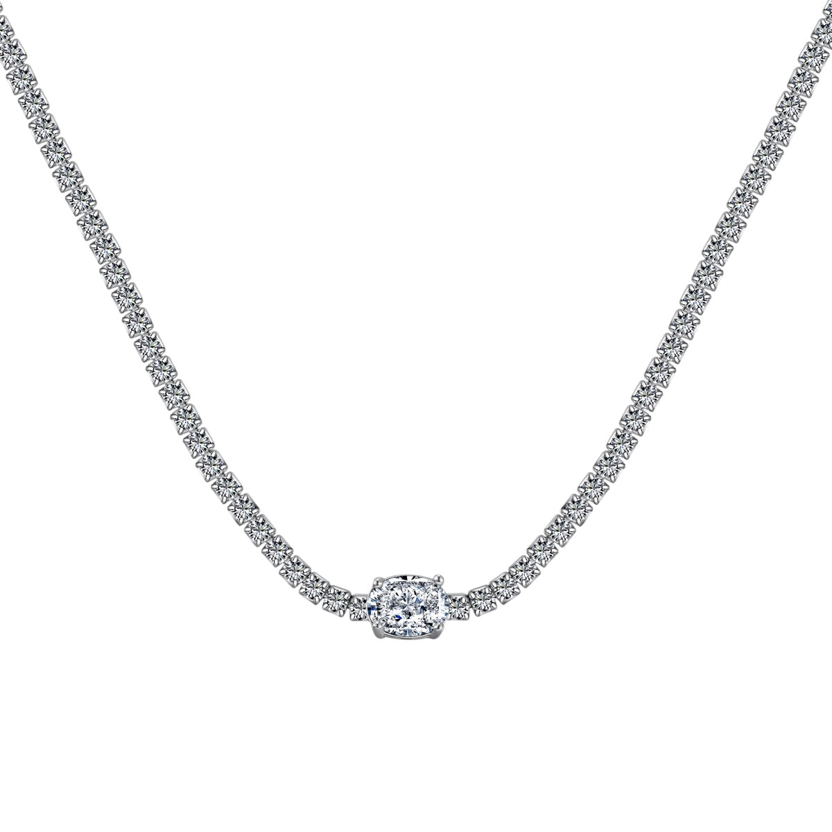 [Echo Fine ]1.0 Carat Shining Oval Cut Necklace