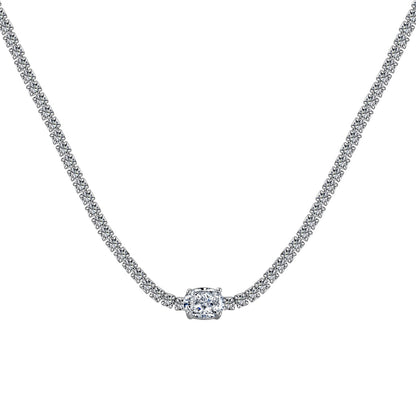 [Echo Fine ]1.0 Carat Shining Oval Cut Necklace