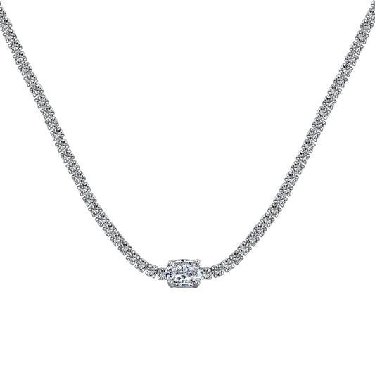 [Echo Fine ]1.0 Carat Shining Oval Cut Necklace