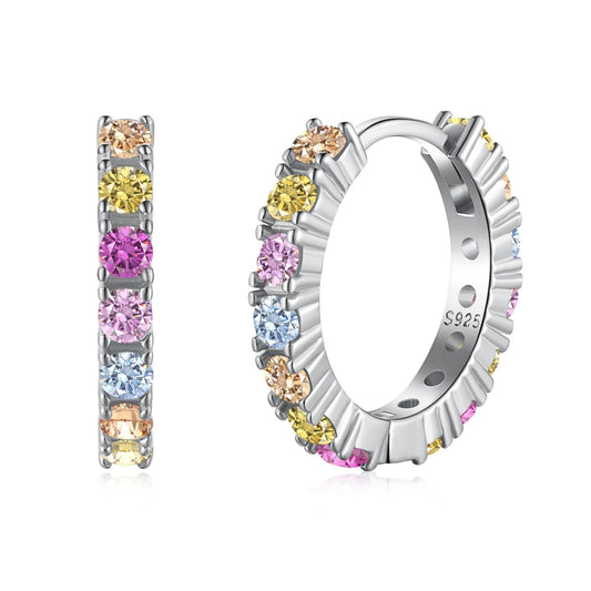 [Echo Fine ]Radiant Colorful Round Cut Earrings
