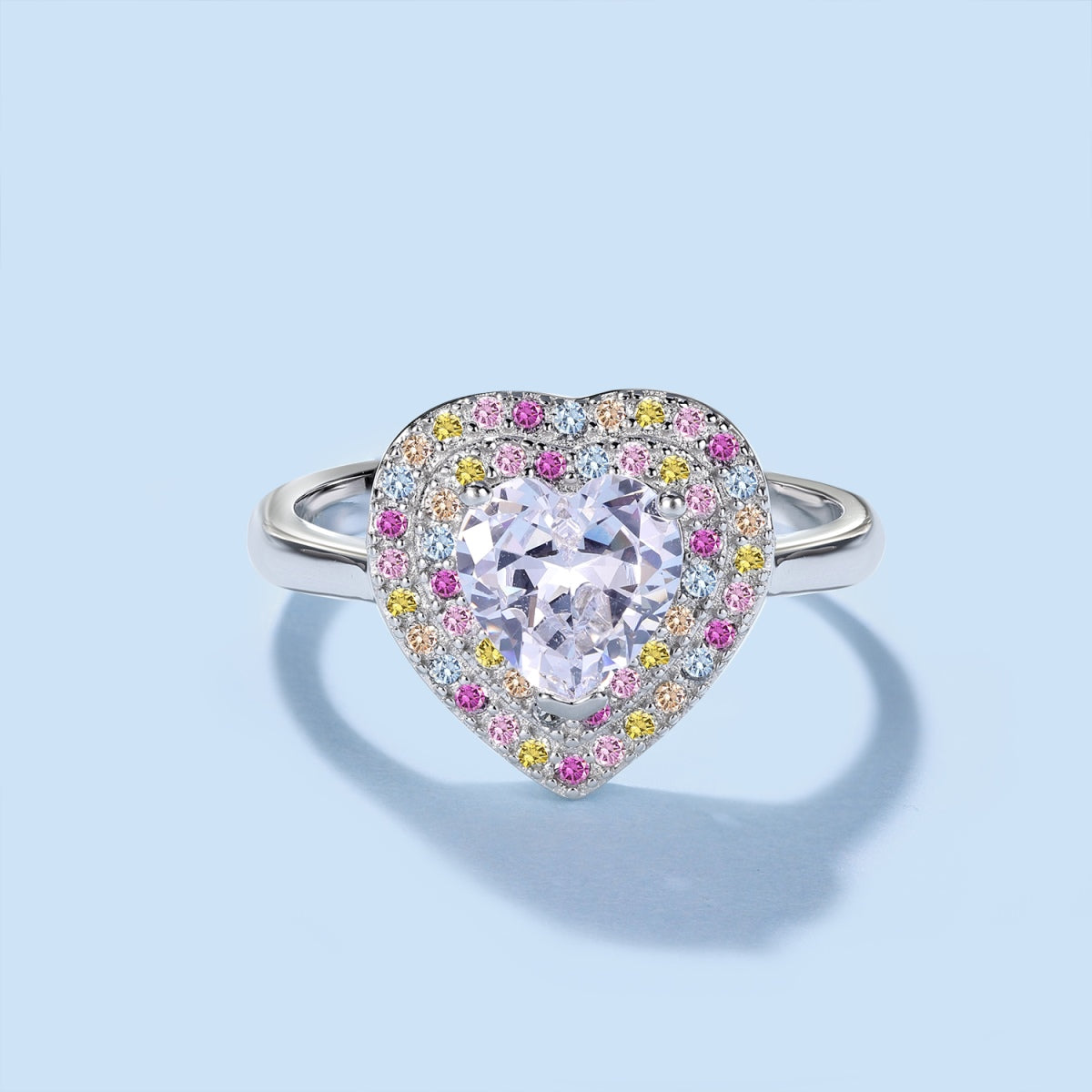 [Echo Fine ]Delicate Ebullient Heart Shape Wedding Ring