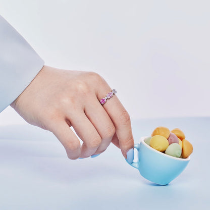 [Echo Fine ]Unique Colorful Emerald Cut Party Ring