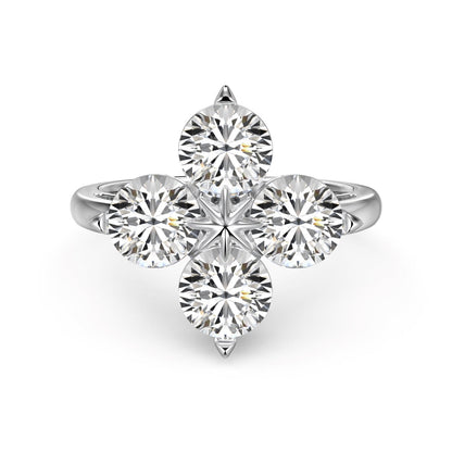 [Echo Fine ]Four-Leaf Clover Eight-Pointed Star Ring